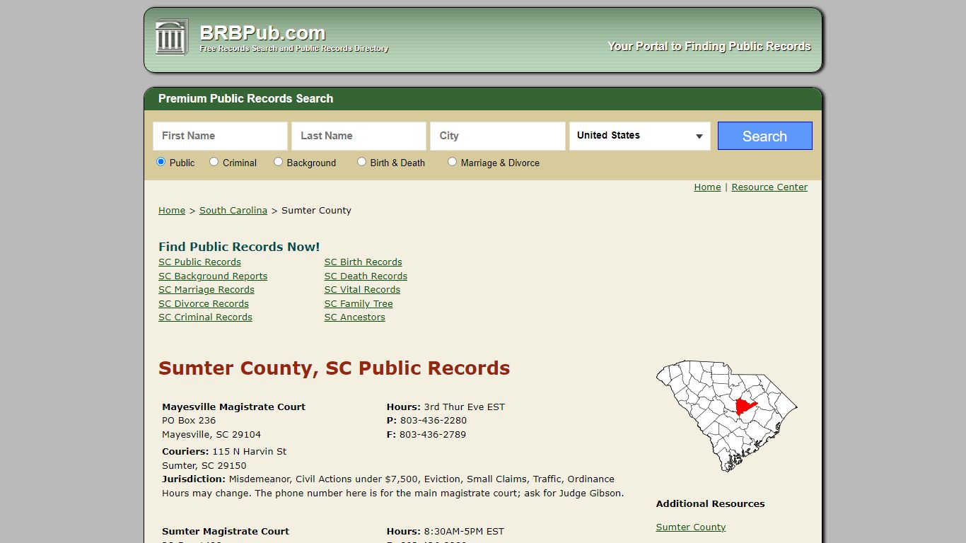 Sumter County Public Records | Search South Carolina ...
