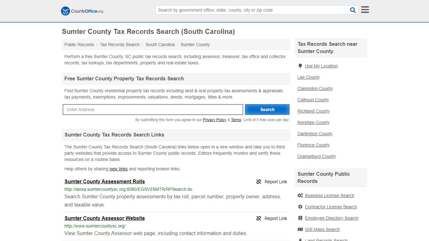 Tax Records Search - Sumter County, SC (Business ...